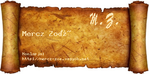 Mercz Zoé névjegykártya